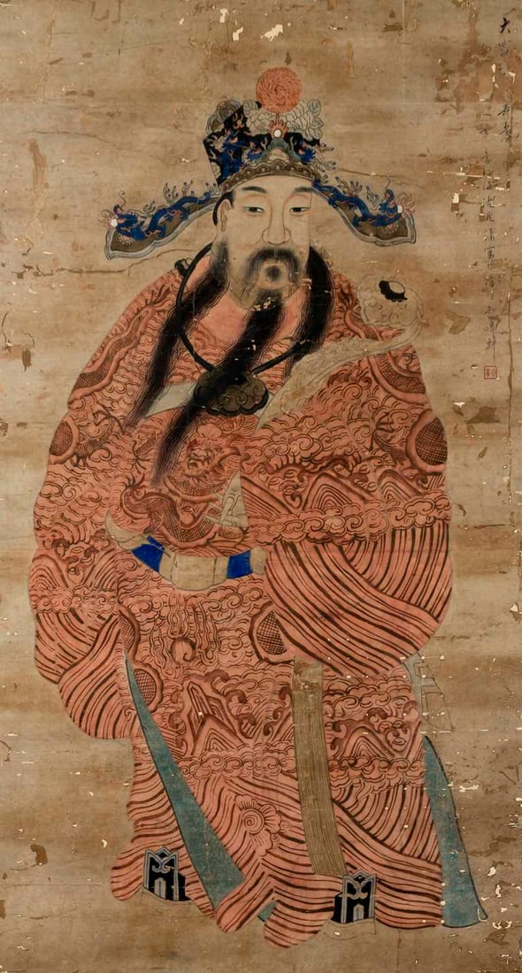 A Chinese School Painting of Fu God Ming Dynasty (1 of 3)