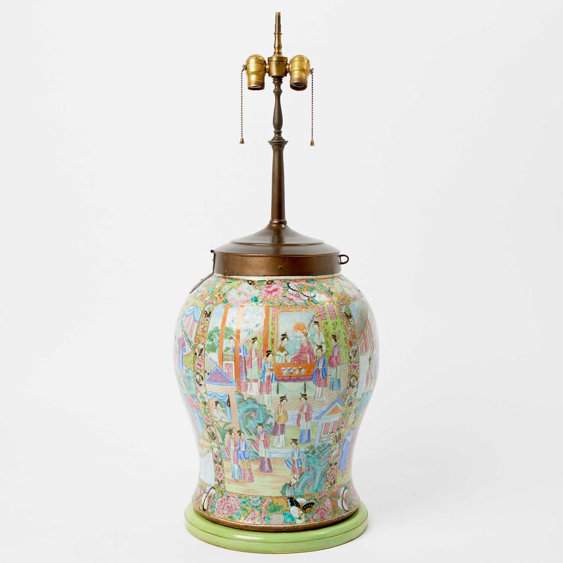 Large Chinese Rose Mandarin Porcelain Baluster Jar 19th century (1 of 3)