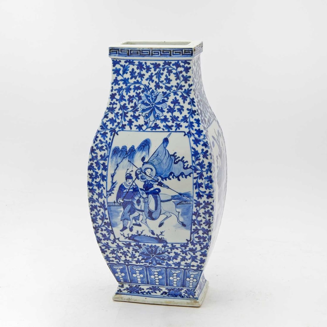 A Chinese Blue and White Porcelain Square Vase Late Qing Dynasty (1 of 3)