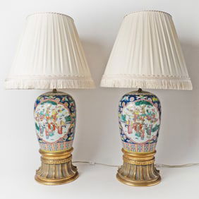 Pair of Chinese Porcelain Vases Mounted into Lamps