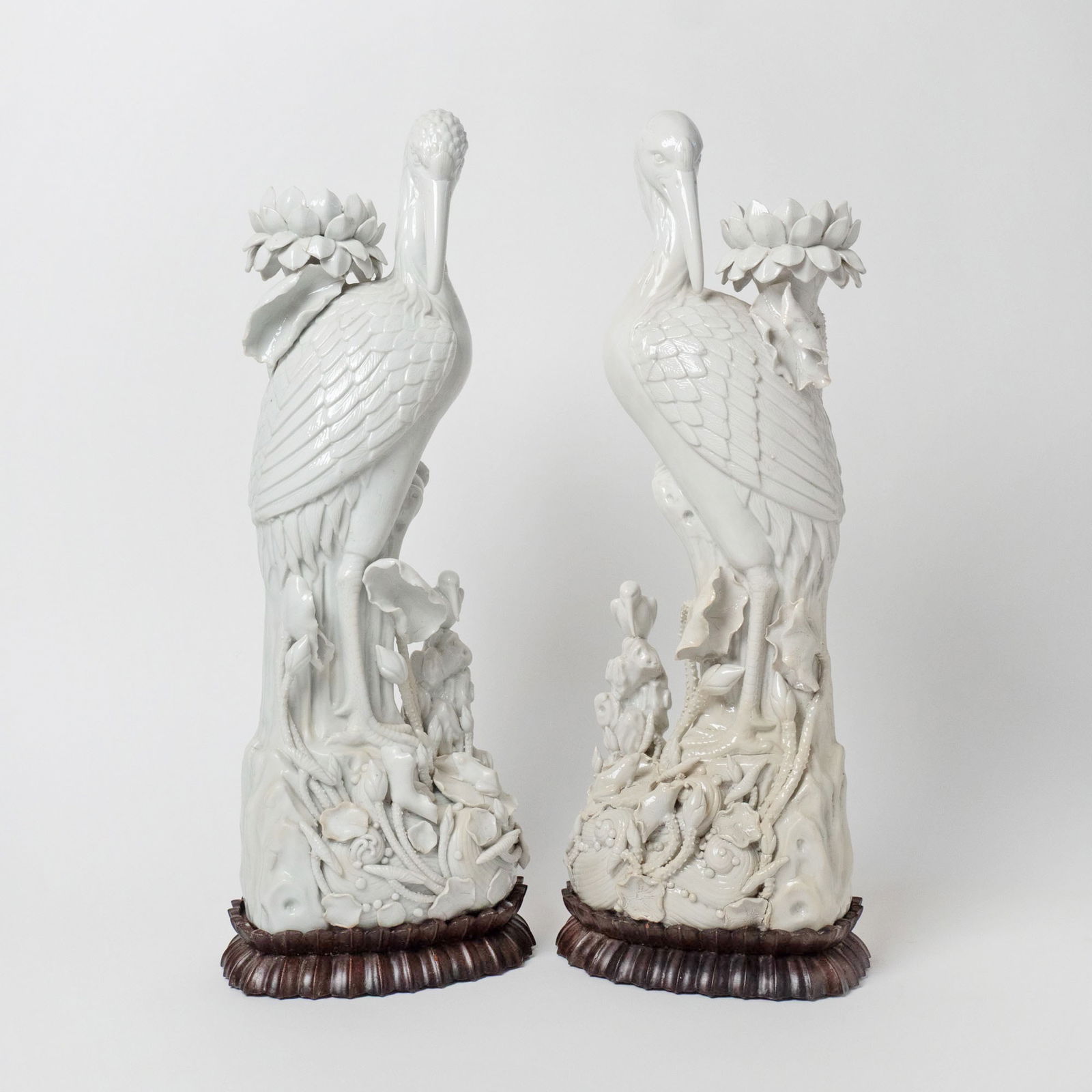 Pair of Blanc de Chine Porcelain Figures of Storks (1 of 7)