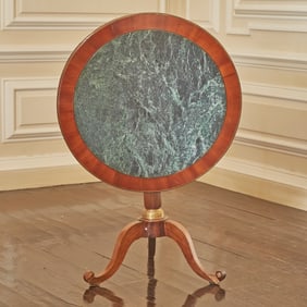 Louis XVI Marble Inset Mahogany Tilt Top Gueridon