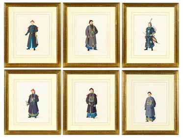 Set of Six Chinese Pith Paintings