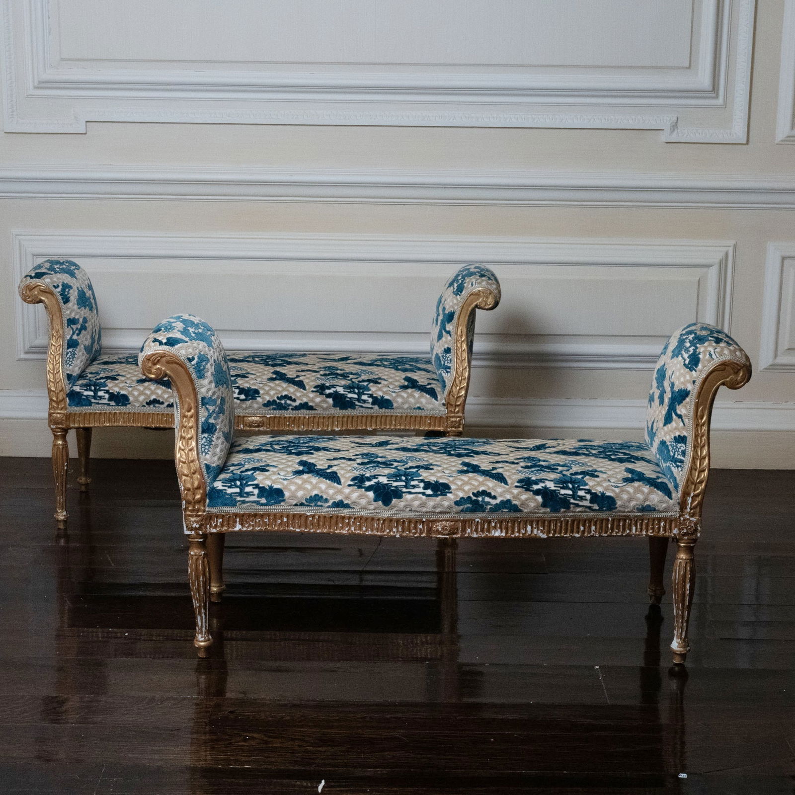 Pair of George III Giltwood Window Benches (1 of 6)