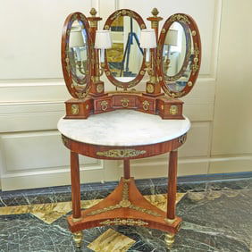 Empire Revival Bronze Mounted Mahogany Dressing Table