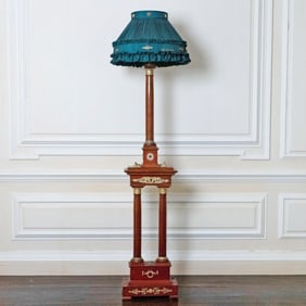 Empire Style Gilt-Bronze Mounted Mahogany Floor Lamp