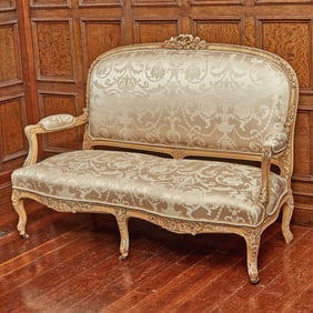 Louis XV Style Cream Painted Canape