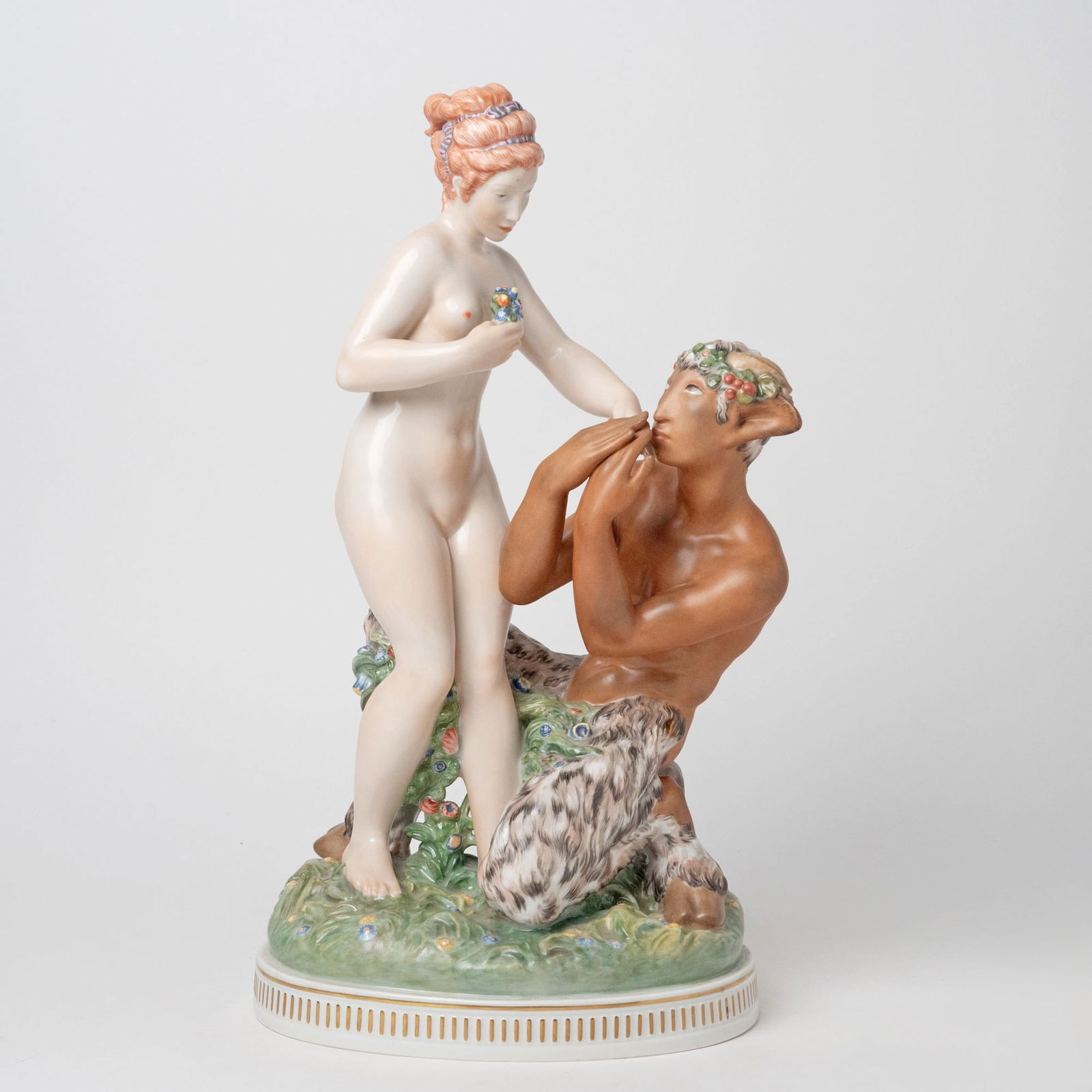 Royal Copenhagen Porcelain Figural Group Titled "The Handkiss" (1 of 6)