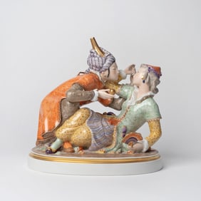 Royal Copenhagen Porcelain Figural Group Titled "Ali & Peribanu"