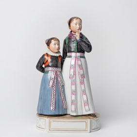 Royal Copenhagen Porcelain Figural Group of Women in National Costume