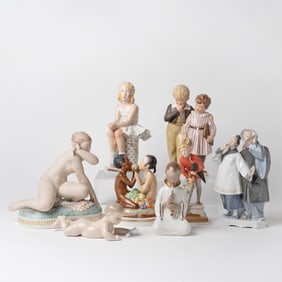 Group of Royal Copenhagen Porcelain Figures