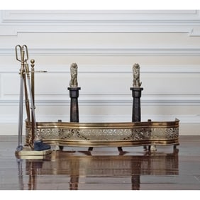 Group of Brass Fireplace Equipment