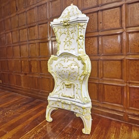 Southern European Rococo Style Yellow and White Glazed Majolica Stove