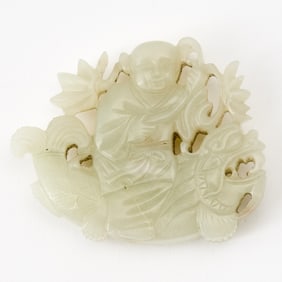 A Chinese White Jade Openwork Pendant Qing Dynasty