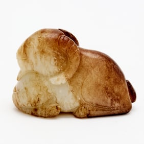A Chinese Russet Jade Ram Song-Ming Dynasty
