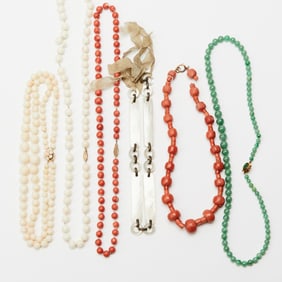 Six Chinese Beaded Strands 19th-20th century