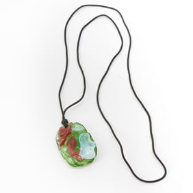 A Chinese Three-Color Glass Pendant Qing Dynasty