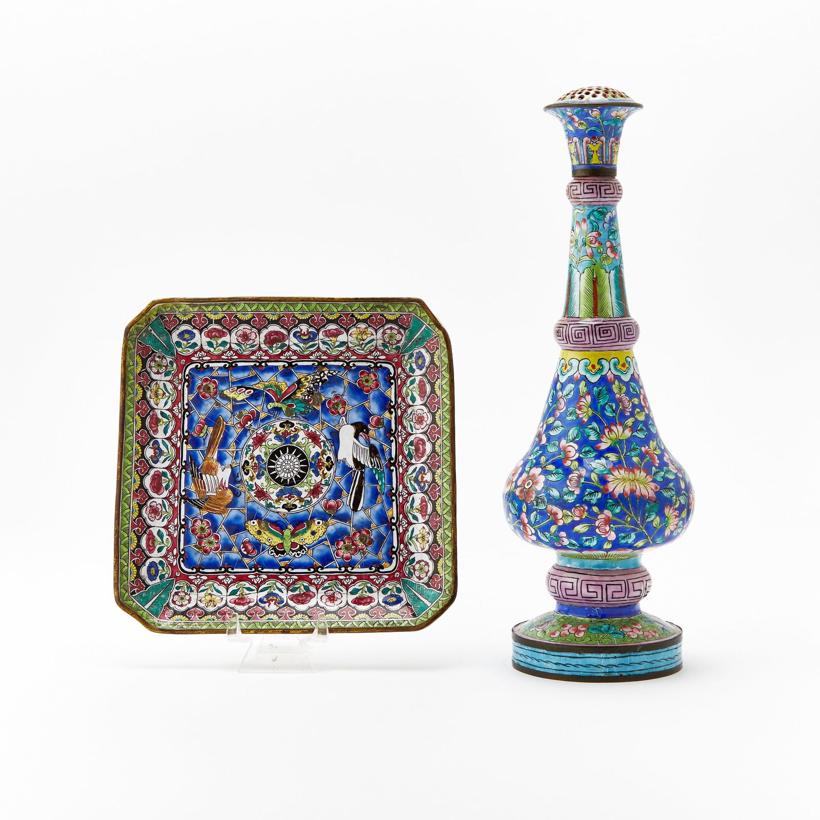 A Chinese Enamel Water Sprinkler and Tray 19th Century (1 of 6)