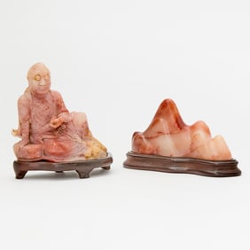 Two Chinese Shoushan Stone Carvings Qing Dynasty