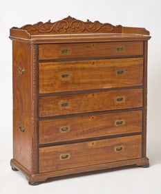 A China Trade Hardwood Secretary 19th Century