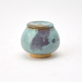 A Chinese Jun Type Covered Waterpot Yuan Dynasty or Later