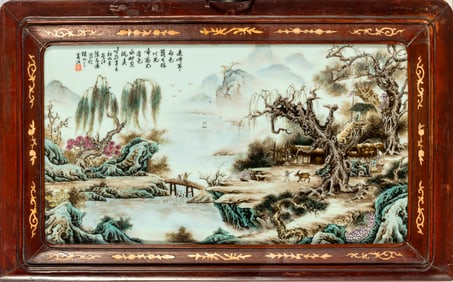 A Chinese Enameled Porcelain Plaque Zhang Zhitang