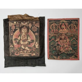 Two Tibetan Thangkas 19th century