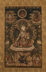 A Large Tibetan Thangka 18th century