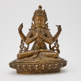 A Large Tibetan Copper Alloy Bodhisattva 15th century