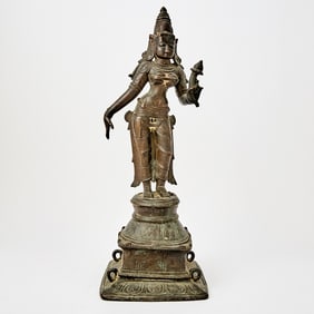 An Indian Cast Bronze Figure of Parvati 18th century