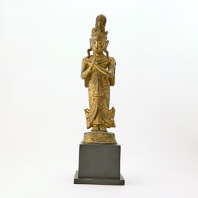 A Thai Gilt Bronze Buddhist Figure 18th Century
