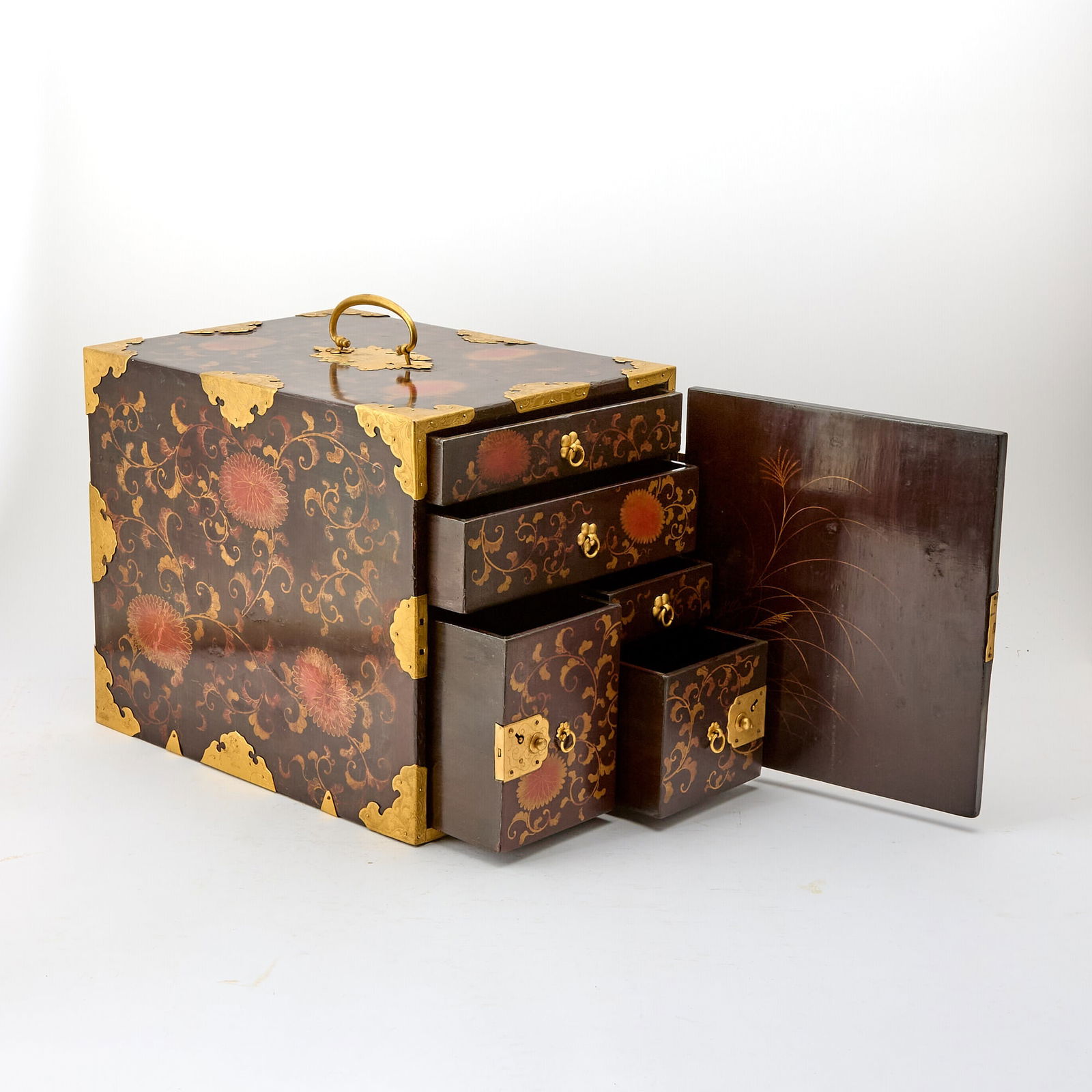 A Japanese Lacquer Chest 19th Century (1 of 3)