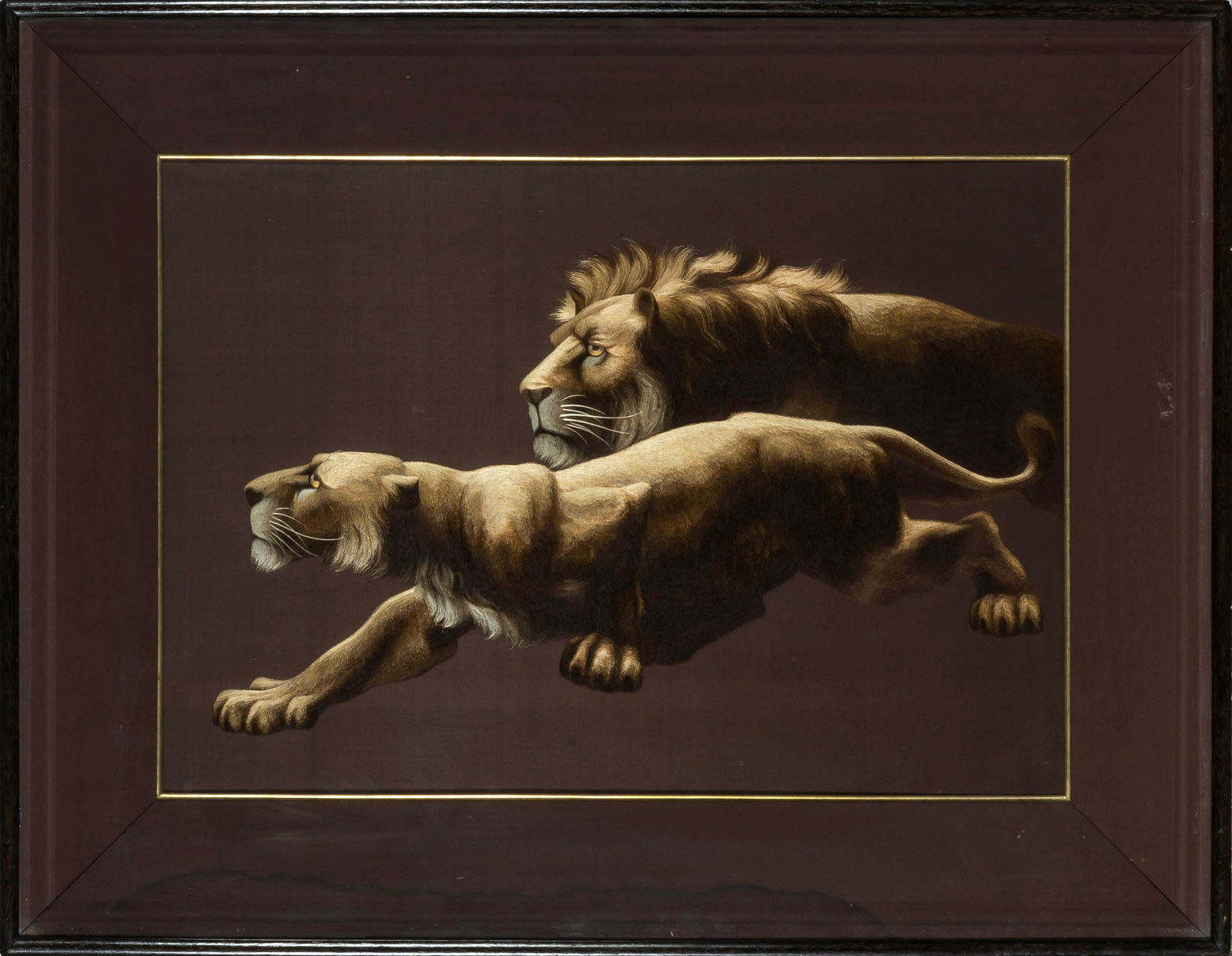 A Japanese Embroidered Silk Panel Meiji Period (1 of 2)