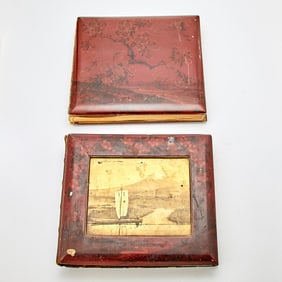 Two Lacquered Albums of Japanese Photographs Meiji Period
