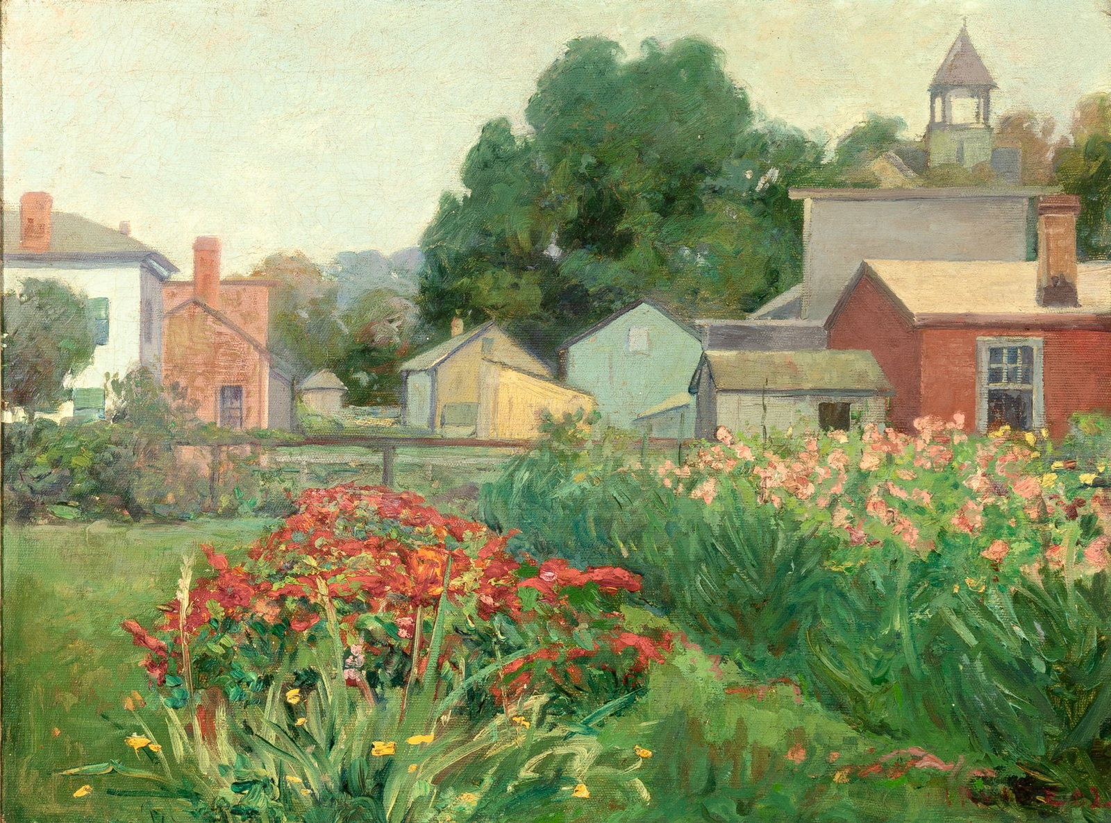 Wilson Henry Irvine: American, 1869-1936 Gardens in Bloom, 1902 Signed and dated IRVINE 02 (lr) Oil on canvas 18 x 24 inches (45.7 x 61 cm) (Fr