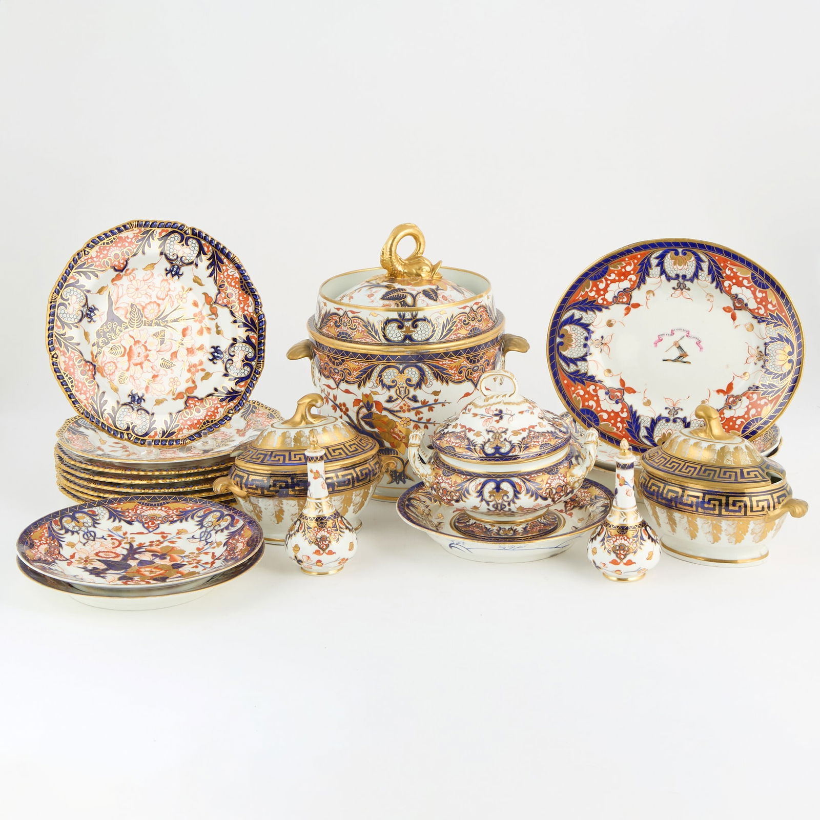 Assembled Group of Derby and Chamberlain’s Worcester Porcelain ‘King’s’ (1 of 5)