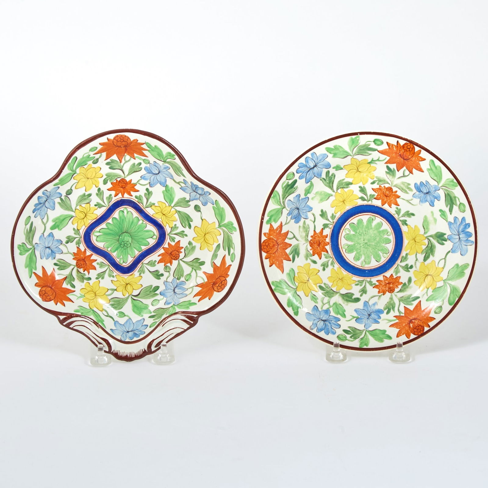 Two Staffordshire Pearlware Polychrome-Decorated Dessert Wares Circa 1810 (1 of 3)