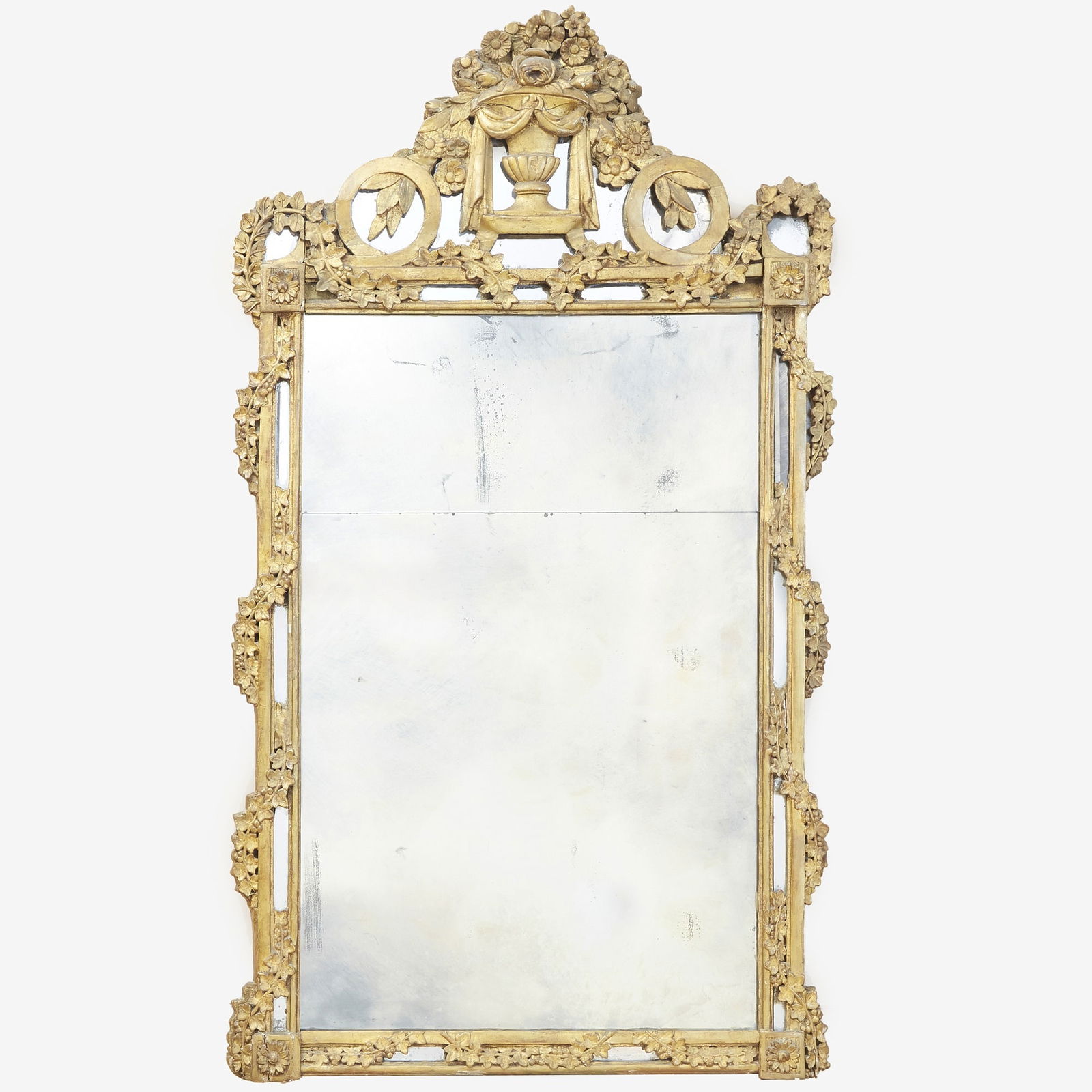 Louis XVI Gilt Wood Border Glass Mirror (1 of 5)