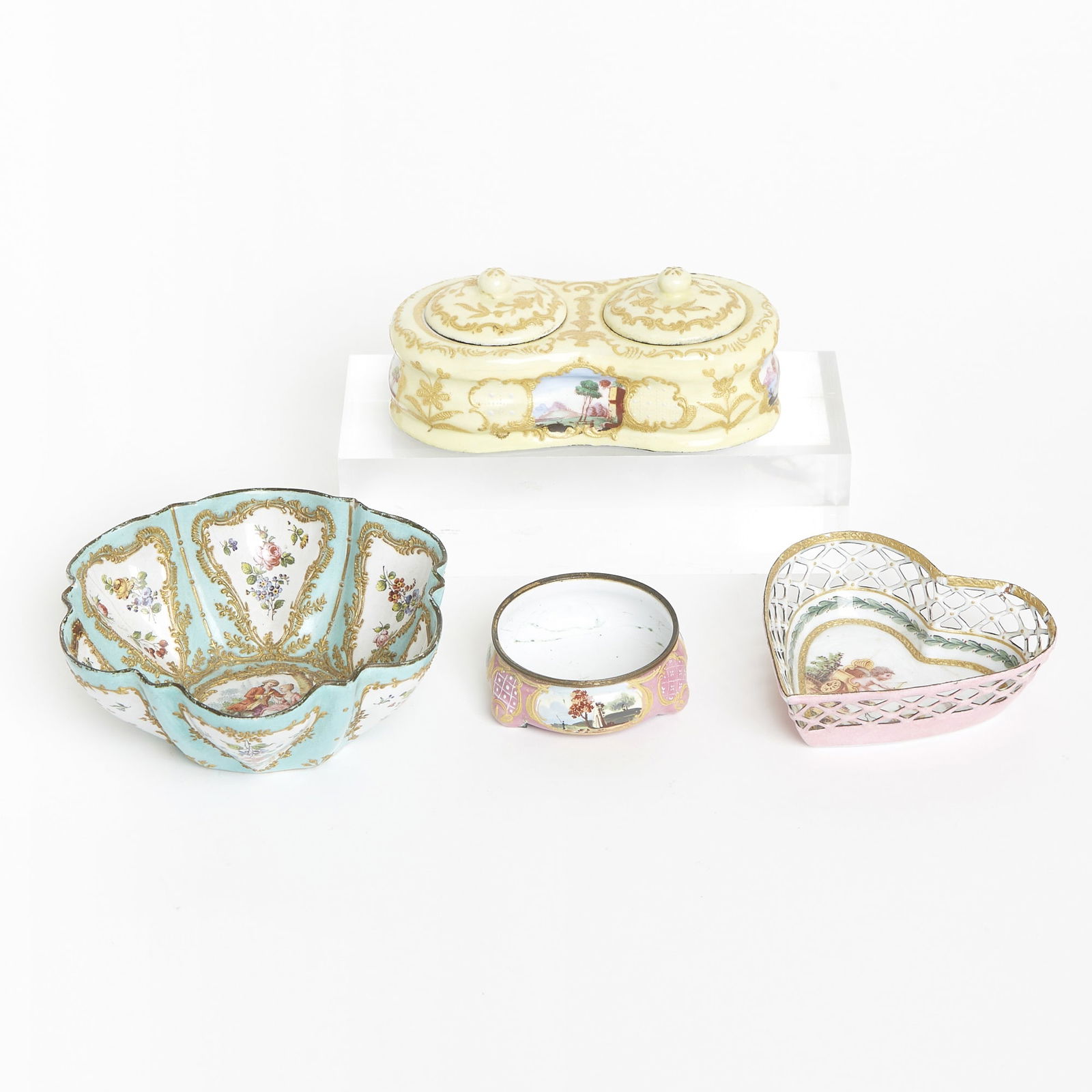 Four Continental Enamel Desk Objects Late 18th/ early 19th century (1 of 6)