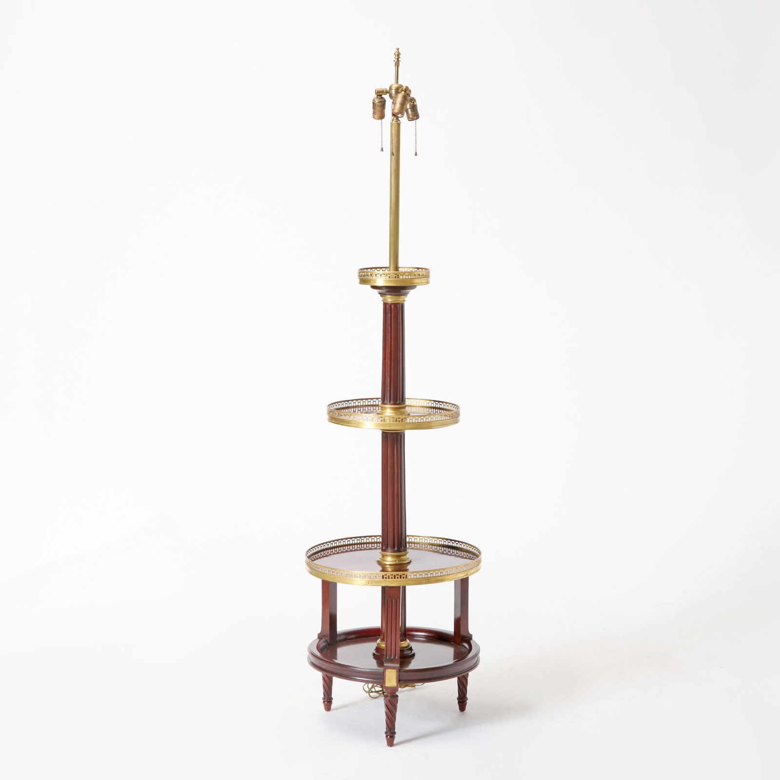 Louis XVI Style Brass Mounted Mahogany Dumbwaiter as a Lamp (1 of 5)