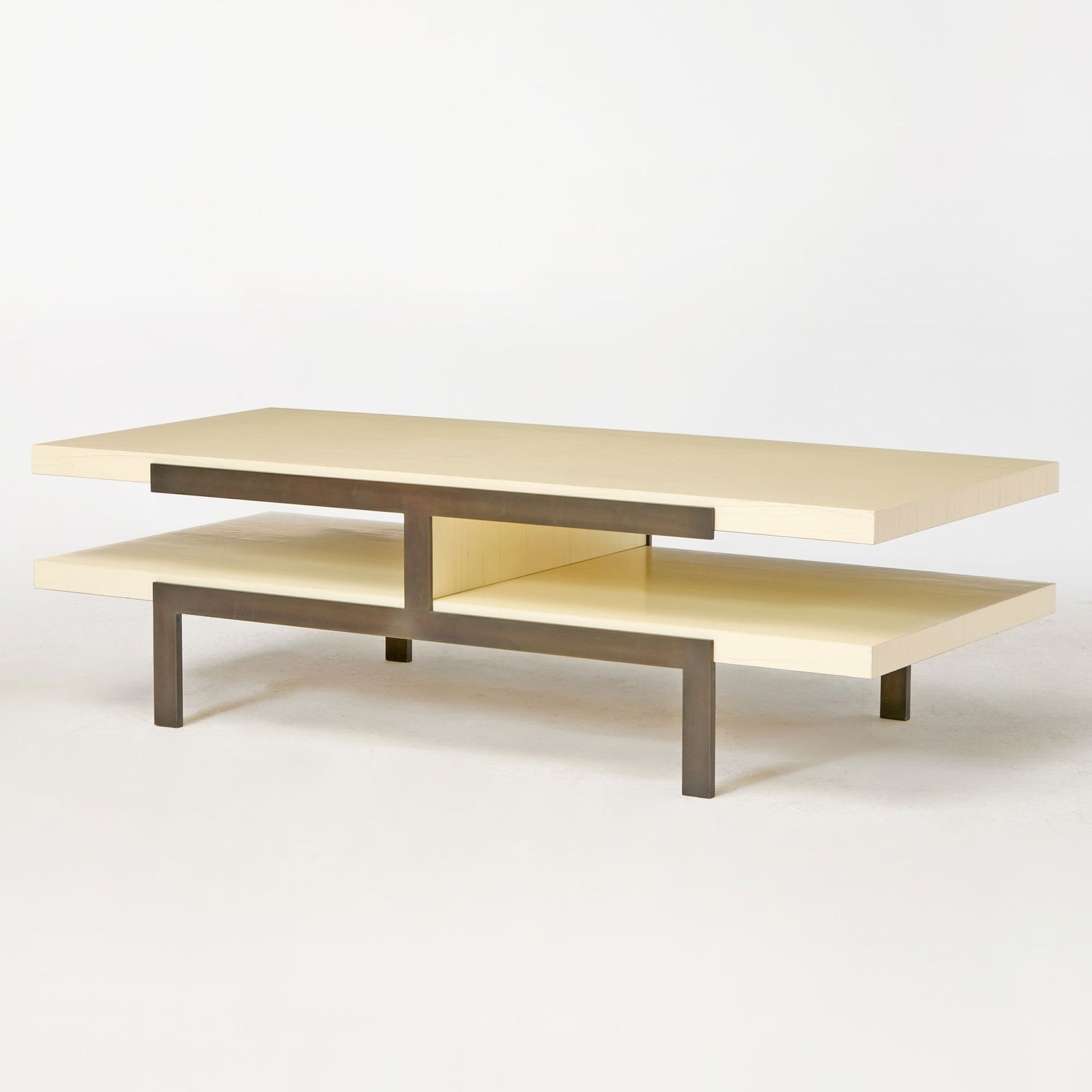 Modern Veneered and Steel "Tara" Low Table (1 of 6)