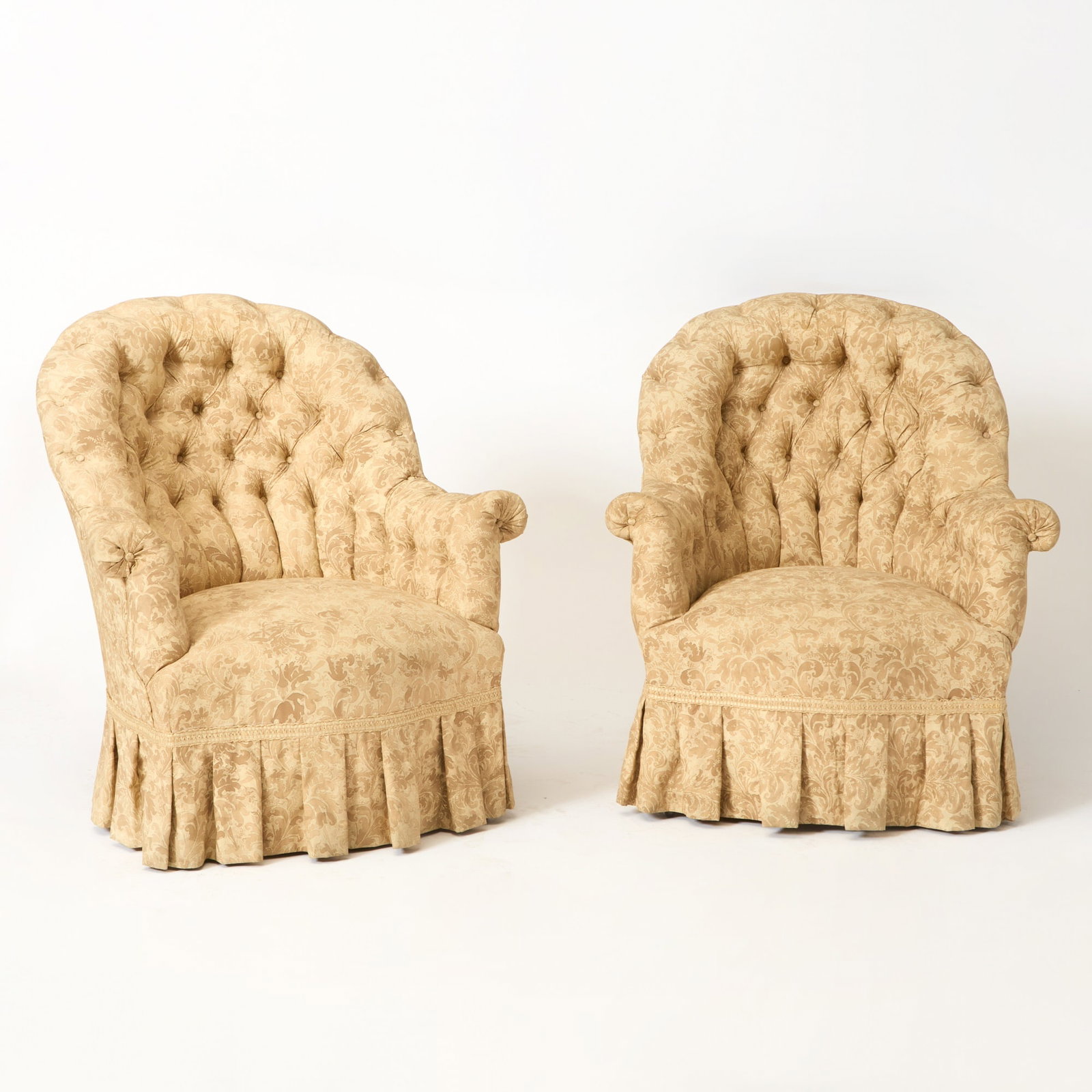 Pair of Victorian Style Tufted Back Armchairs (1 of 4)