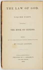The first Jewish translation of the Pentateuch into English