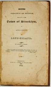 Regarded as the first history of Brooklyn, published in 1824