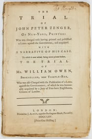 Almon's edition of the trial of John Peter Zenger