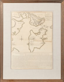 A rare and early broadside map of the Battle of Bunker Hill