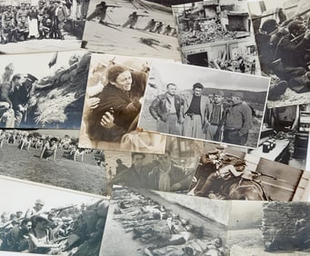 A journalist's Spanish Civil War archive - over 300 photos and nearly 100 pp. of typed dispatches
