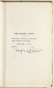 An unopened copy in jacket signed by Joseph Conrad and