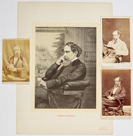 Three cartes des visite of Charles Dickens