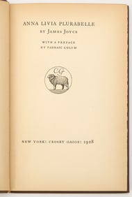 An early portion of Finnegan's Wake, signed by Joyce